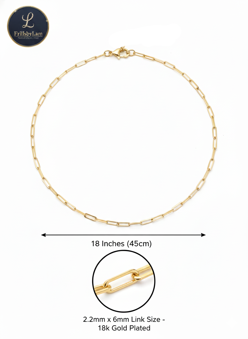 The Essential 18K Gold Plated Link Necklace