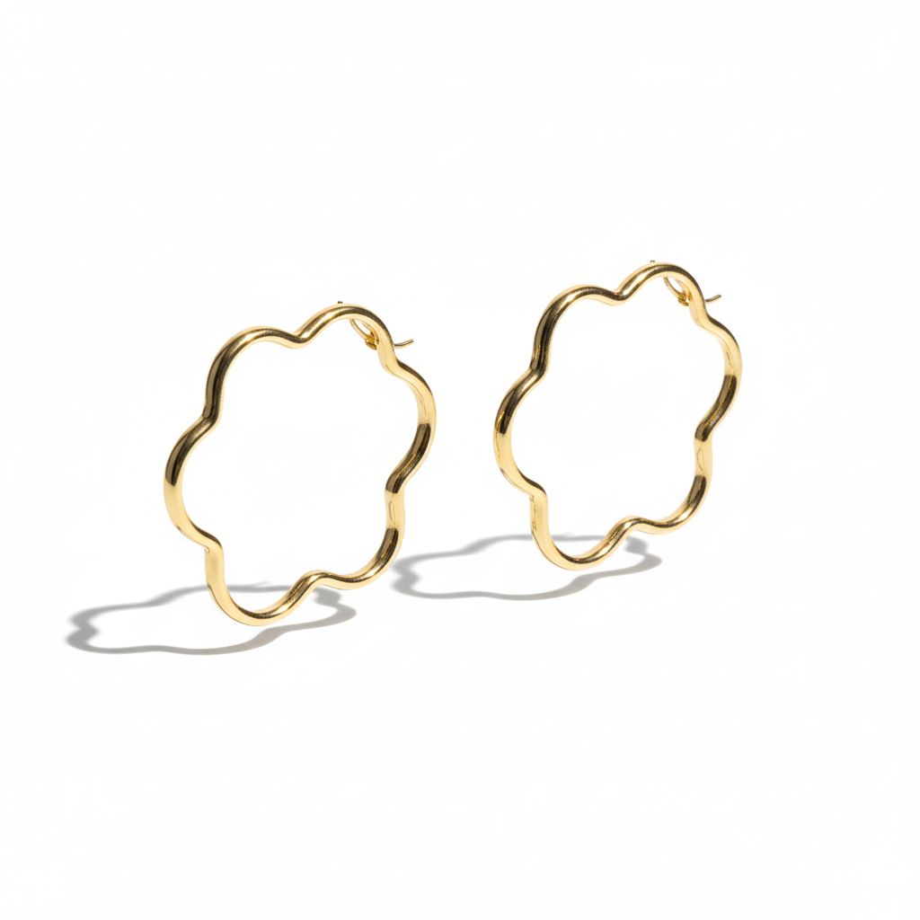 The Liquid Gold Hoops: 3-Inch Sterling Silver Organic Statement Earrings