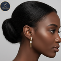 The "Moonbeam" Elongated Drop Earrings. Sleek Gold-Tone Dangle Earrings - 3.5cm Drop