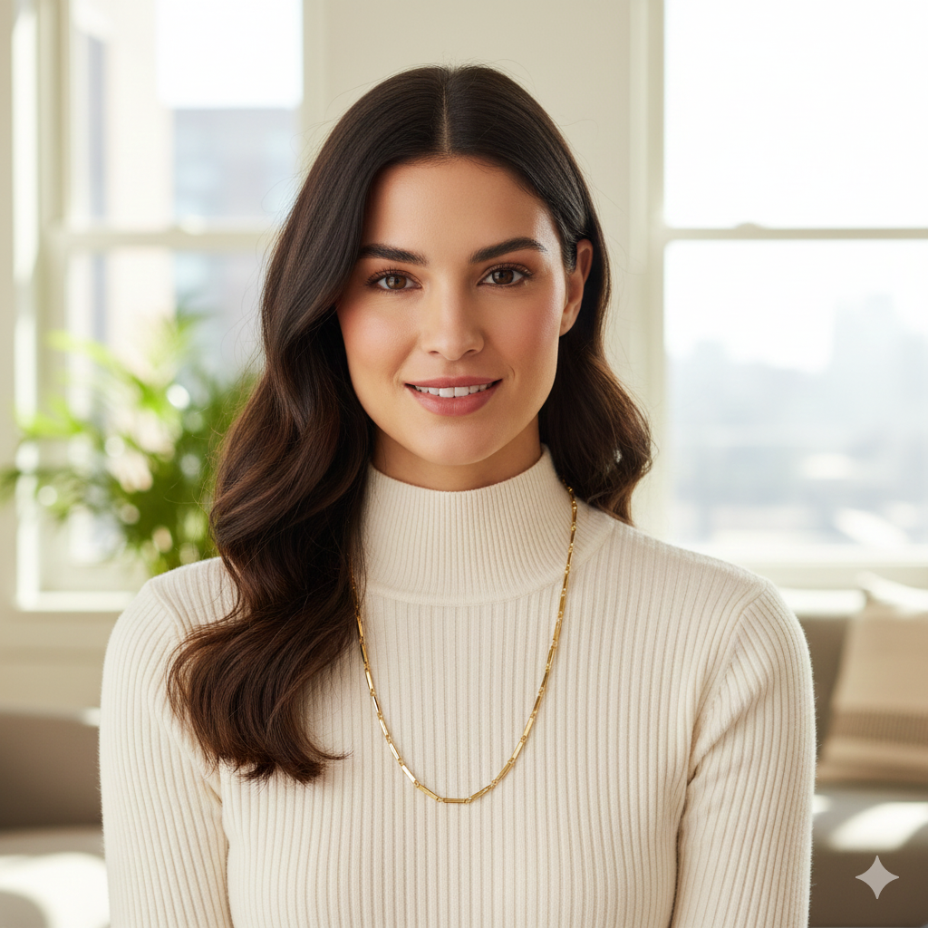 The Liquid Bar Chain: 23-Inch Gold-Plated Sterling Silver Rectangular Link Necklace