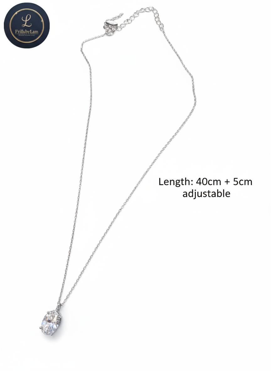 The Princess Solitaire Cubic Zirconia Pendant Necklace