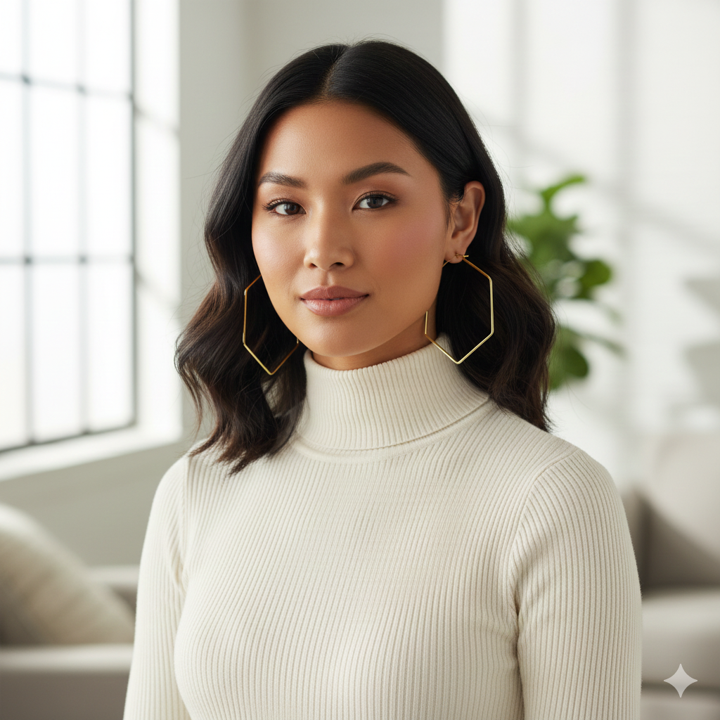 The Liquid Gold Hoops: 3-Inch Sterling Silver Organic Statement Earrings