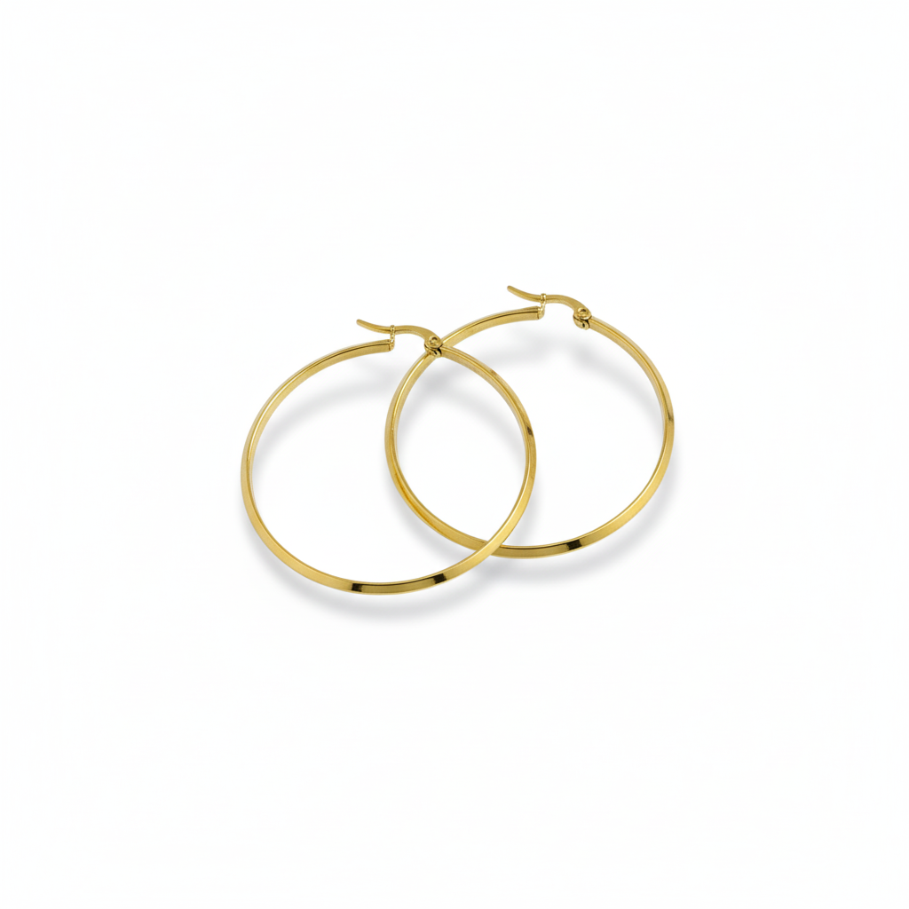 The Everyday Gold Hoops: Classic 2-Inch Sterling Silver Essentials