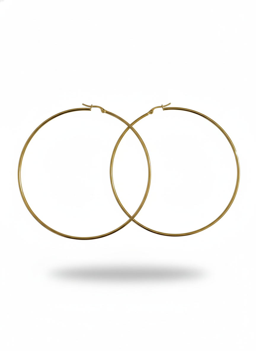 The Statement Luxe Hoops: Large Gold-Plated Sterling Silver Earrings