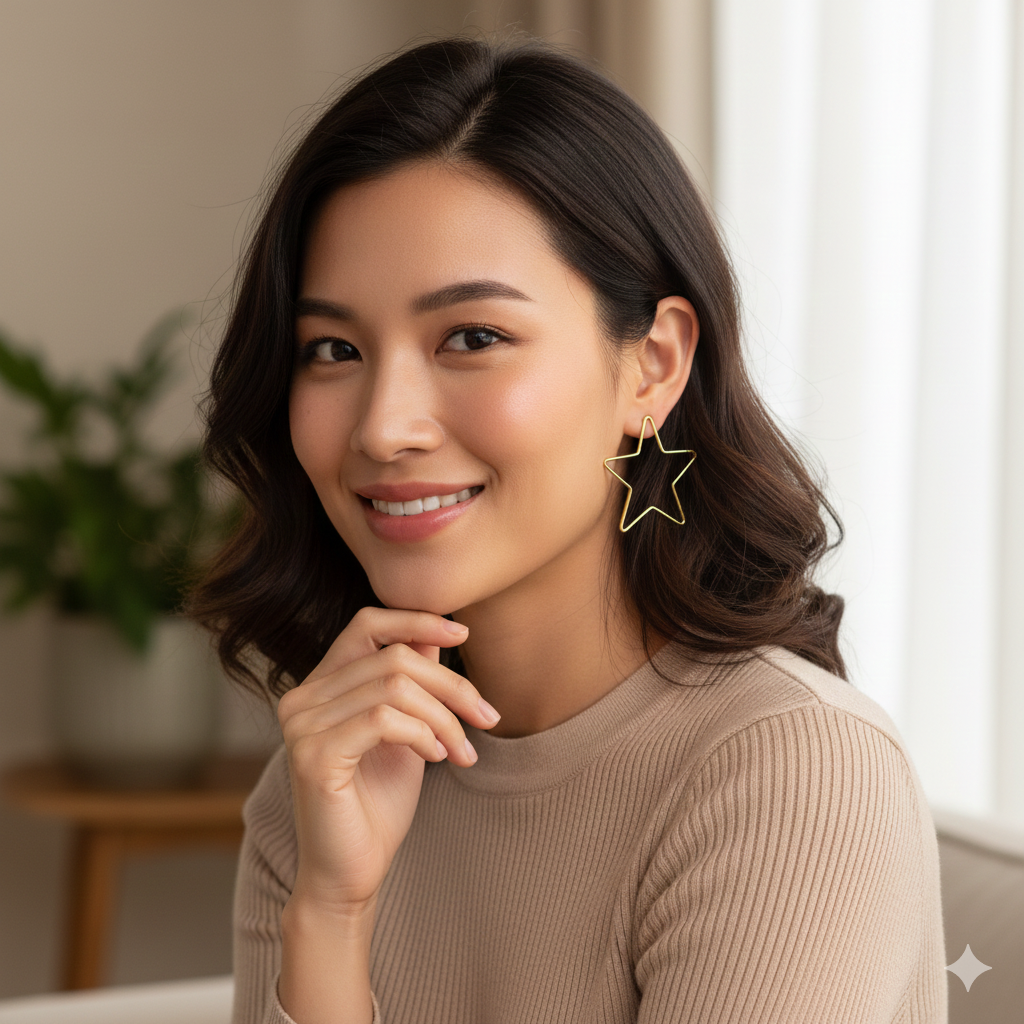 The Starburst Hoops: Sterling Silver Celestial Star-Shaped Earrings (Gold & Silver)