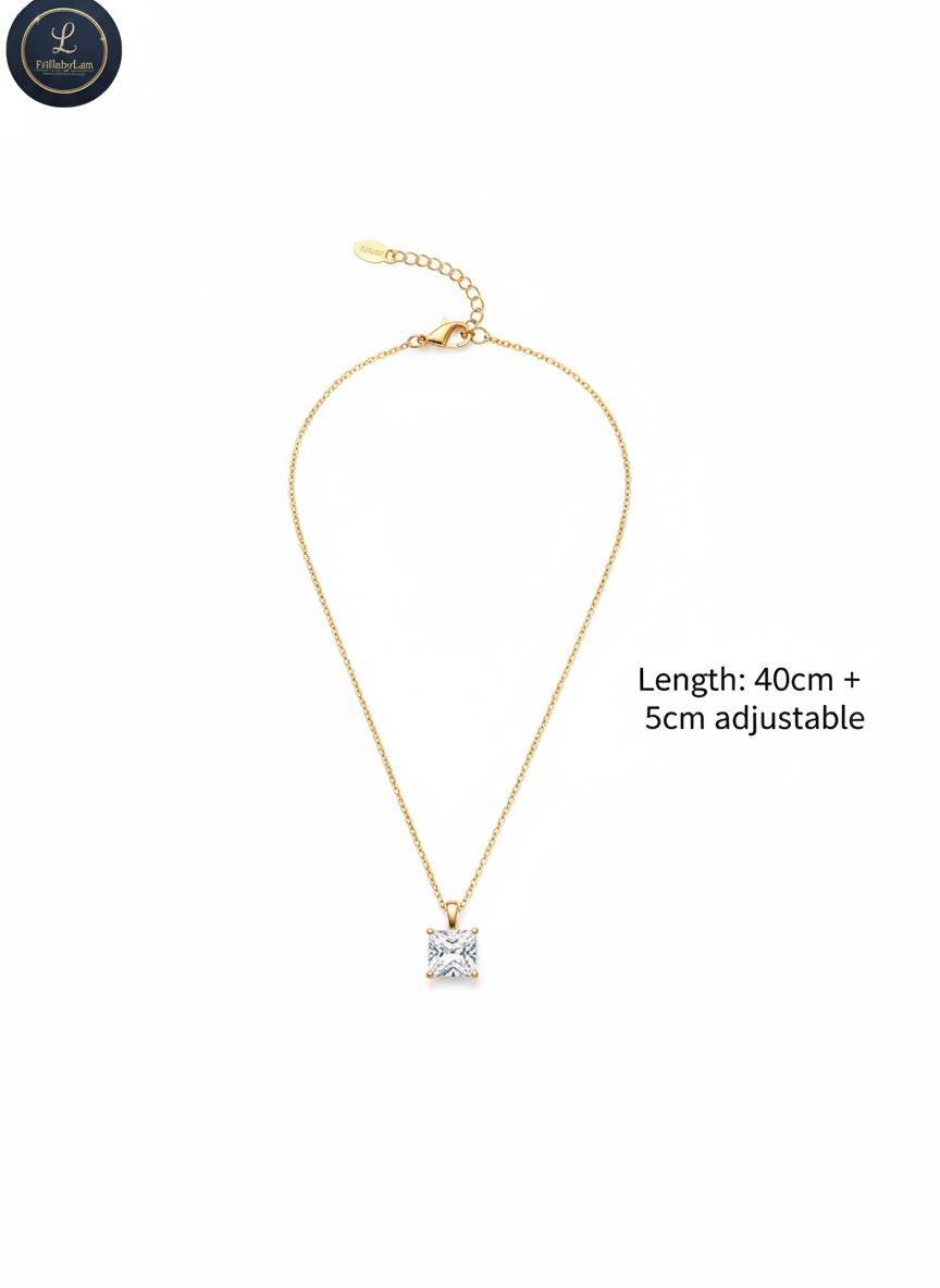 The Aurelia 14k Cubic Zirconia Pendant Gold Plated Necklace