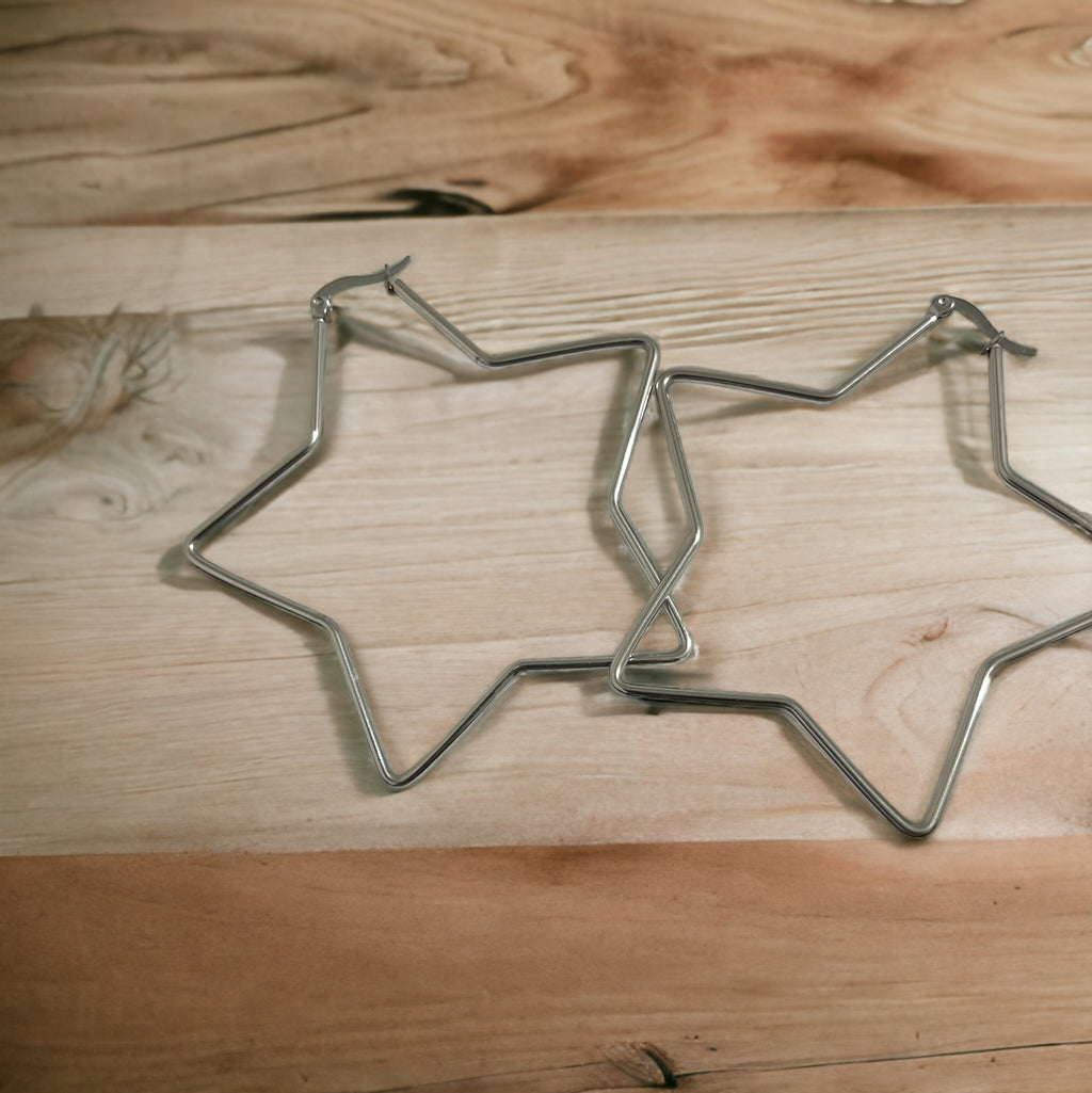 The Starburst Hoops: Sterling Silver Celestial Star-Shaped Earrings (Gold & Silver)