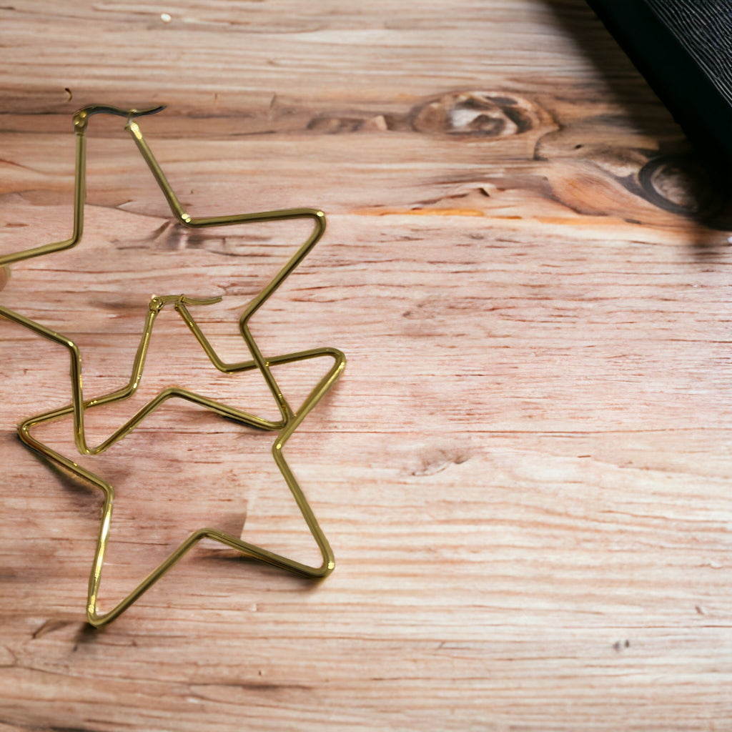 The Starburst Hoops: Sterling Silver Celestial Star-Shaped Earrings (Gold & Silver)